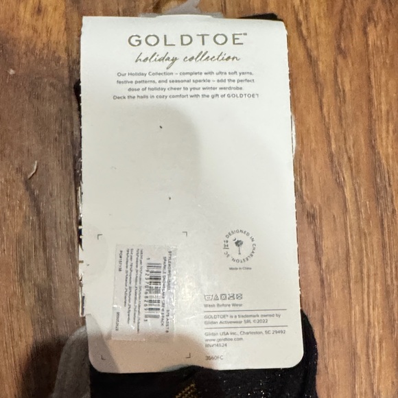 Gold Toe Holiday Collection Dress Socks - Black and Cream - Picture 3 of 3